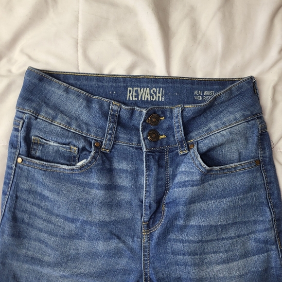 Rewash Denim High Rise Mid Wash Flare Jeans - Picture 3 of 4